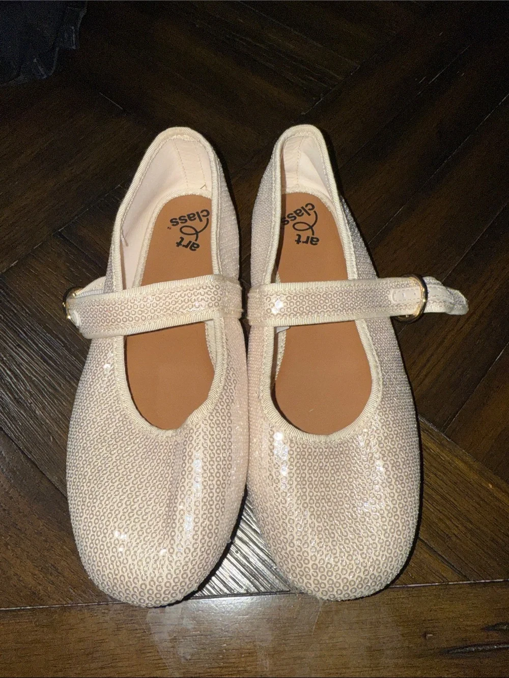 art class Shimmery Blush Sequin Mary Jane Flats